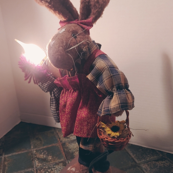 Farmhouse Country Decor Light-Up Rabbit - Picture 2 of 5